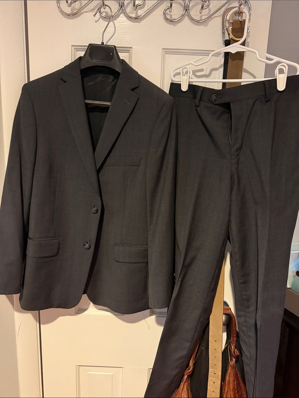 Boy's Hart Schaffer Marx Dark Gray Two-Piece Suit Jacket & Trouser Set
